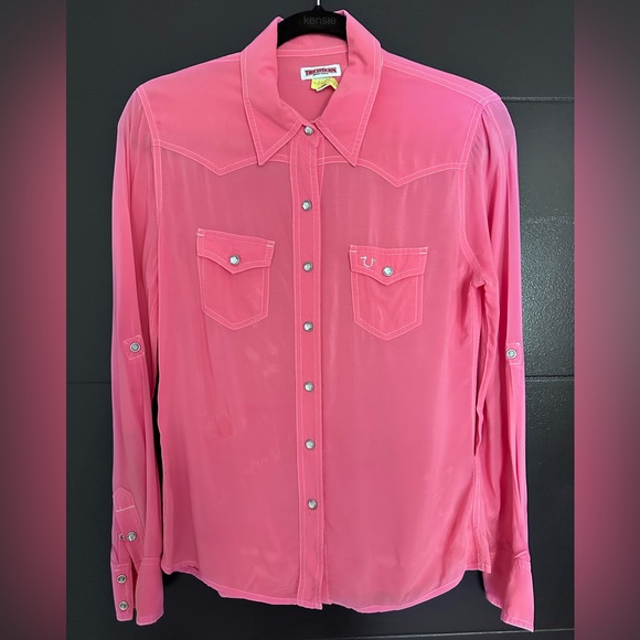 True Religion Tops - True Religion Pink Western Shirt